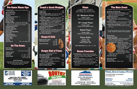 coach's corner massena menu.